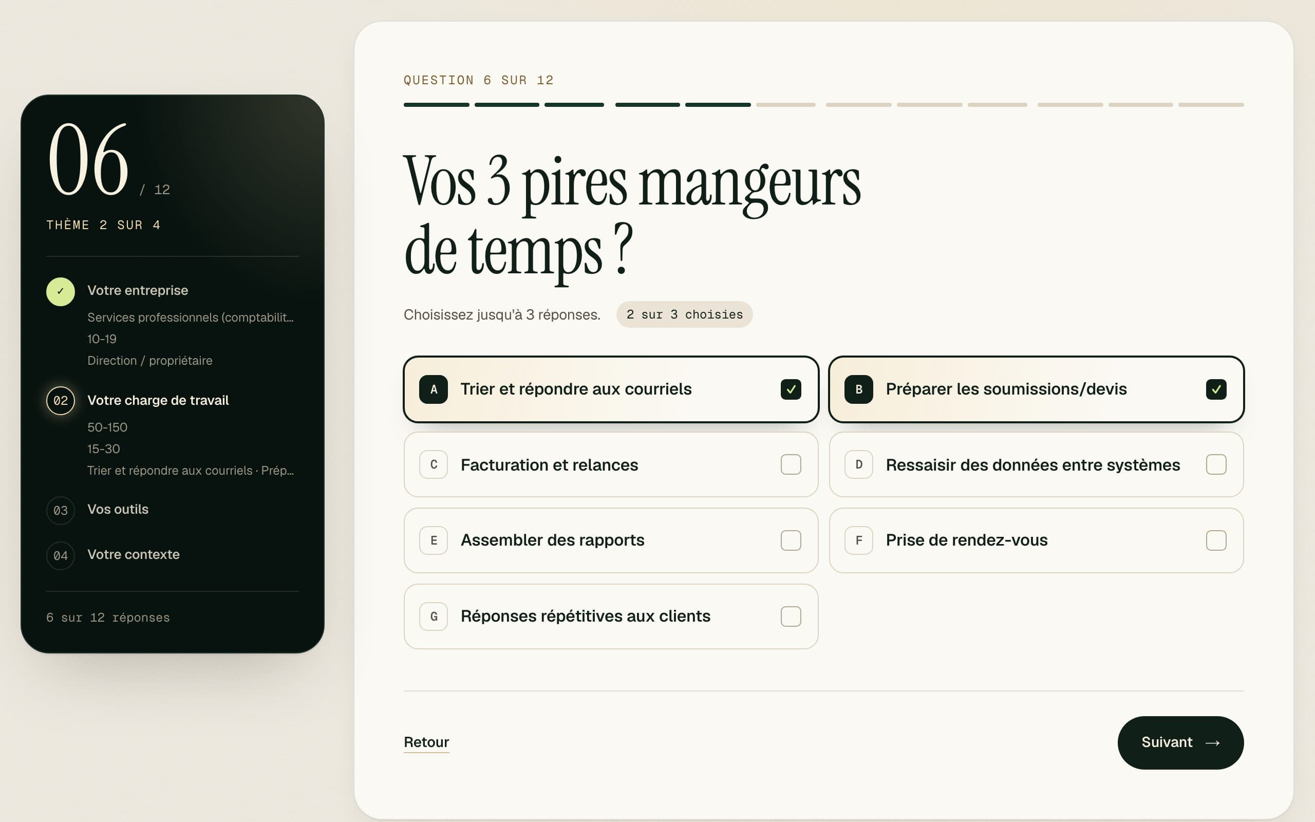 Aperçu de l’auto-diagnostic Lucarne